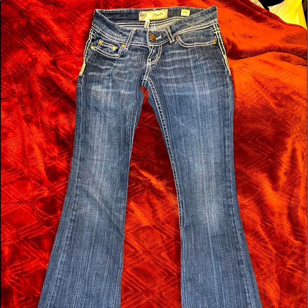 low-rise bootcut jeans